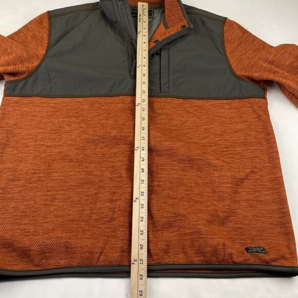 GH Bass 1/4 Snap Sweater Men’s XL Pullover Orange Gray Hybrid Polyester Nylon - Picture 5 of 10